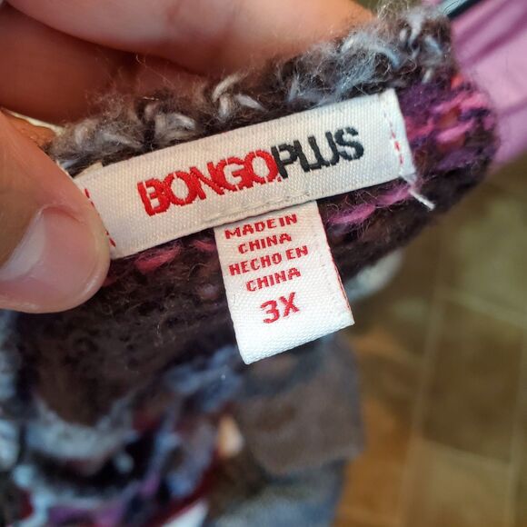 Multicolored Stripes Scoop Neck Pullover Knitted Sweater Size 3X Bongo Plus - Picture 5 of 8